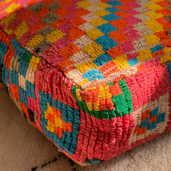 Vintage Berber Pouffe - 113