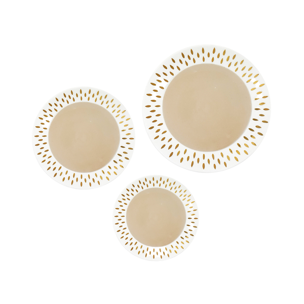 Ceramic Plate Cream White and Gold by Chabi Chic Morocco