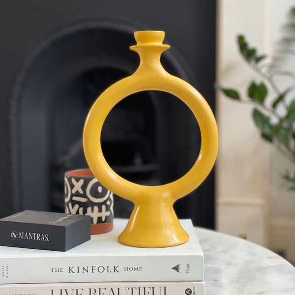 Round Candleholder Yellow