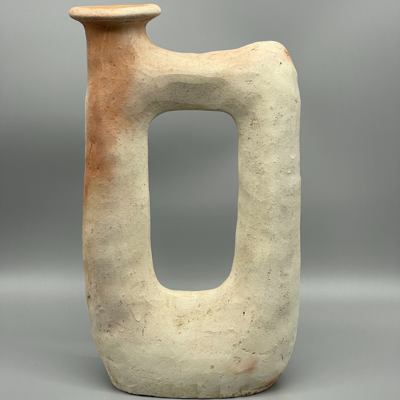 Sculptural candleholder Terracotta