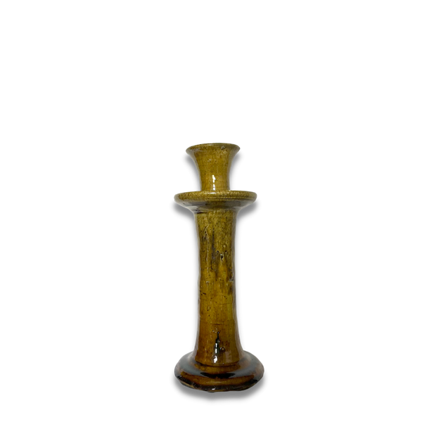 Moroccan Tamegroute candleholder yellow ochre